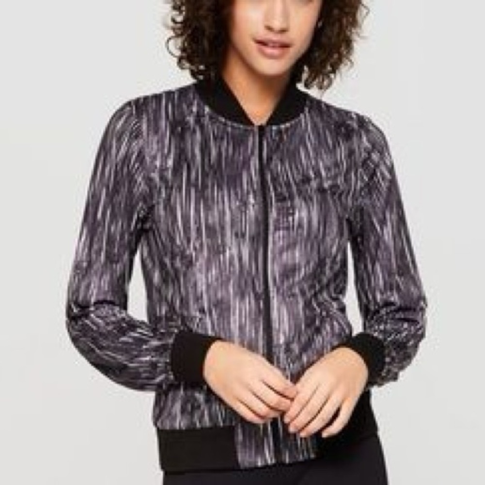 PRISMSPORT Women’s Black & White Full Zip Activewear Bomber Jacket Size Medium